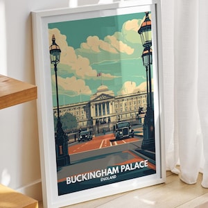 Buckingham Palace print - England, Buckingham Palace poster, England travel art poster, United Kingdom wall art, England art decor