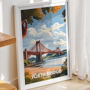 Forth Bridge print - Edinburgh, Forth Bridge poster, Edinburgh travel art poster, Edinburgh wall art decor