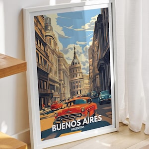 Buenos Aires travel print -  Argentina, Buenos Aires travel poster, Argentina travel poster, Argentina cityscape wall art, unique city decor