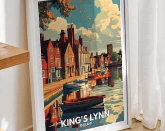 King's Lynn travel print - England, King's Lynn travel poster, England travel poster, United Kingdom wall art, British art decor