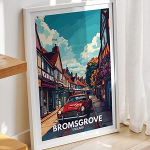 Bromsgrove travel print - England, Bromsgrove travel poster, England travel poster, United Kingdom wall art, British art decor