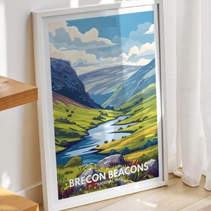 Brecon Beacons National Park print - Brecon Beacons, Brecon Beacons travel art poster, Brecon Beacons wall art decor