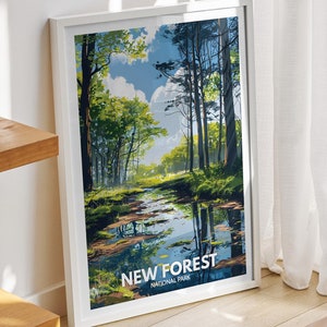 New Forest National Park print - New Forest, New Forest travel art poster, New Forest wall art decor