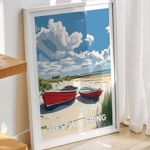 West Wittering print - West Sussex, West Wittering poster, West Sussex travel art poster, Natural Beach wall art, UK seaside art decor