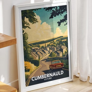 Cumbernauld travel print - Scotland, Cumbernauld travel poster, Scotland travel poster, United Kingdom wall art, Scottish art decor