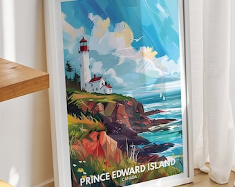 Prince Edward Island print - Canada, Prince Edward Island poster, Canada travel poster, Natural Island wall art, Seaside art decor