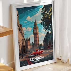 London travel  print -  England , London  art poster, England  travel poster, United Kingdom wall art, English art  decor