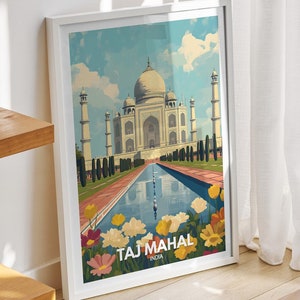 Taj Mahal print - India, Taj Mahal poster, India travel art poster, India wall art decor
