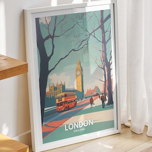 London travel art decor  print -  England , London  art poster, England travel poster, United Kingdom wall art, English art  decor