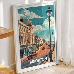 Brighton art print - England, Brighton art poster, England travel poster, United Kingdom wall art, English art decor