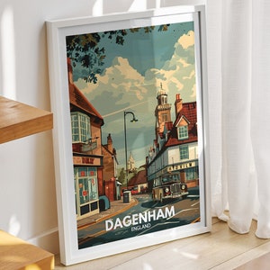 Dagenham travel print -  England , Dagenham  art poster, England  travel poster, United Kingdom wall art, English art  decor