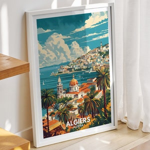 Algiers art print - Algeria,Algiers travel poster, Algeria travel poster, Algeria cityscape wall art, unique city art decor