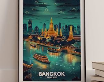 Bangkok print - Bangkok poster - Bangkok wall art - Thailand art prints