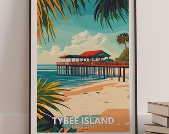 Tybee Island print - Tybee Island poster - Tybee Island wall art - Georgia art prints