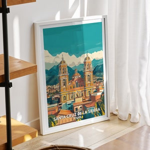 Santa Cruz de la Sierra travel print - Bolivia, Santa Cruz de la Sierra travel poster, Bolivia travel poster, Bolivia city art decor