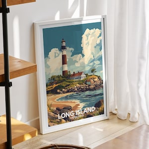Long Island print - United States, Long Island poster, United States travel poster, Natural Island wall art, Seaside art decor