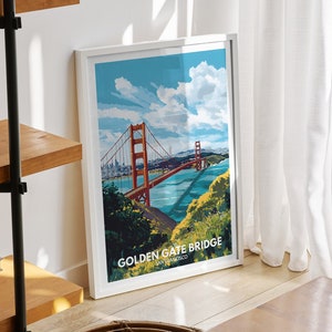 Golden Gate Bridge art print - San Francisco, Golden Gate Bridge poster, San Francisco  art poster, San Francisco wall art decor