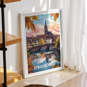 Strasbourg travel print - France, Strasbourg travel poster, France travel poster, France cityscape wall art, unique city art decor