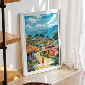 Addis Ababa art print - Ethiopia, Addis Ababa travel poster, Ethiopia travel poster, Ethiopia cityscape wall art, unique city art decor