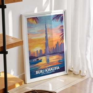 Burj Khalifa print - United Arab Emirates, Burj Khalifa poster, United Arab Emirates  art poster, United Arab Emirates wall art decor