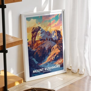 Mount Rushmore print - South Dakota, Mount Rushmore poster, South Dakota  art poster, USA wall art, South Dakota art decor