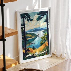 San Juan Island print - United States, San Juan Island poster, United States  poster, Natural Island wall art, Seaside art decor