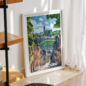 Luxembourg art print - Luxembourg, Luxembourg  poster, Luxembourg poster, Luxembourg cityscape wall art, unique city art decor
