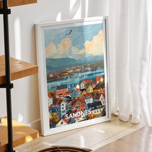 Sandnes  print - Norway, Sandnes travel poster, Norway travel poster, Norway cityscape wall art, unique city decor