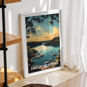 Lake of the Ozarks print - United States, Lake of the Ozarks poster, United States travel poster, Lake view art decor, Holiday poster