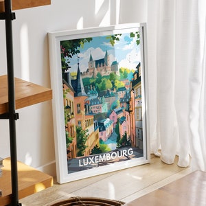 Luxembourg  print - Luxembourg, Luxembourg travel art poster, Luxembourg poster, Luxembourg cityscape wall art, unique city art decor