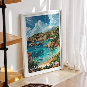 Sardinia Island print - Italy, Sardinia Island poster, Italy  art poster, Natural Island wall art, Seaside art decor