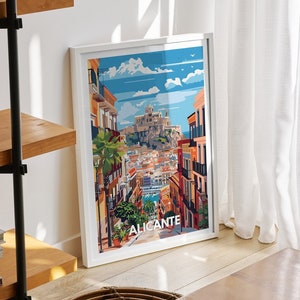 Alicante travel print - Spain, Alicante travel poster, Spain travel poster, Spain cityscape wall art, unique city decor
