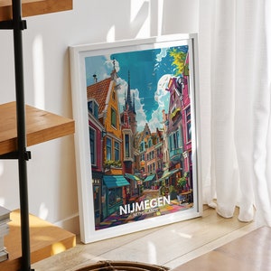 Nijmegen  print - Netherlands, Nijmegentravel poster, Netherlands poster, Netherlands cityscape wall art, unique city art decor