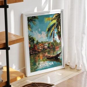 Khulna  print - Bangladesh, Khulna travel poster, Bangladesh travel poster, Bangladesh cityscape wall art, unique city decor