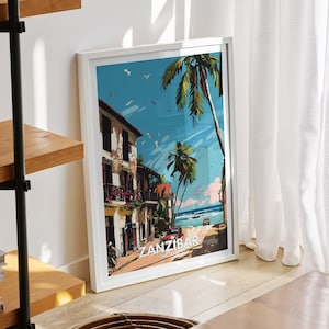 Zanzibar  print - Tanzania, Zanzibar travel poster, Tanzania travel poster, Tanzania cityscape wall art, unique city decor