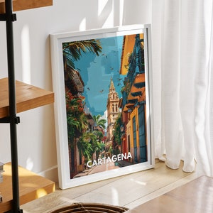 Cartagena travel print - Spain, Cartagena travel poster, Spain travel poster, Spain cityscape wall art, unique city decor