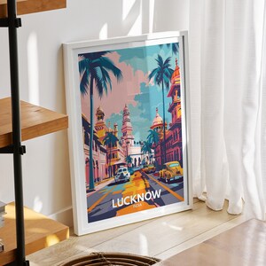 Lucknow  print - India, Lucknow travel poster, India travel poster, India cityscape wall art, unique city decor