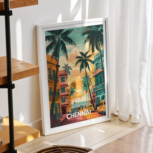 Chennai  print - India, Chennai travel poster, India travel poster, India cityscape wall art, unique city decor