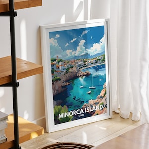 Minorca Island print - Spain, Minorca Island poster, Spain travel poster, Natural Island wall art, Seaside art decor