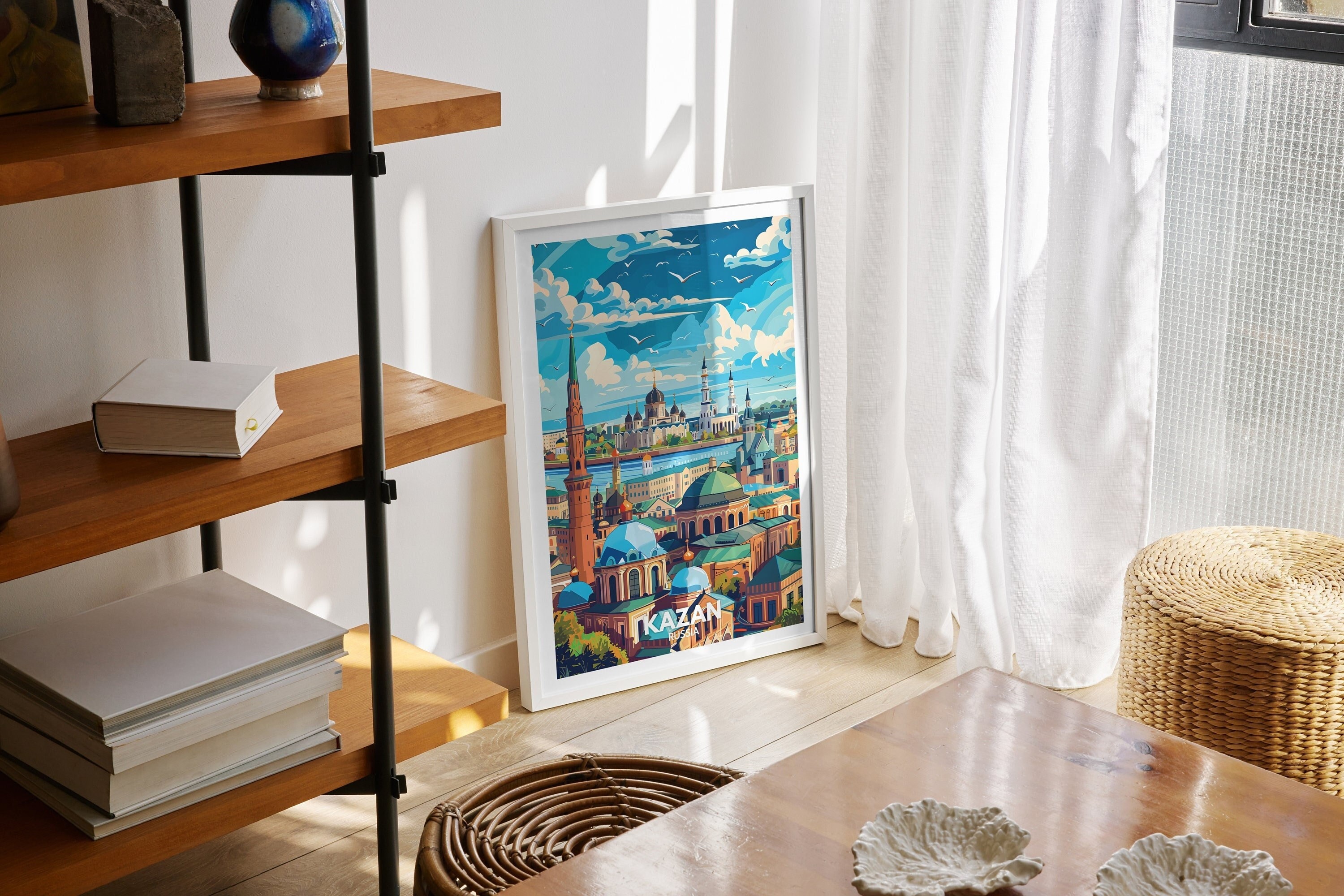 Kazan print - Russia, Kazan travel poster, Russia travel poster, Russia cityscape wall art, unique city decor