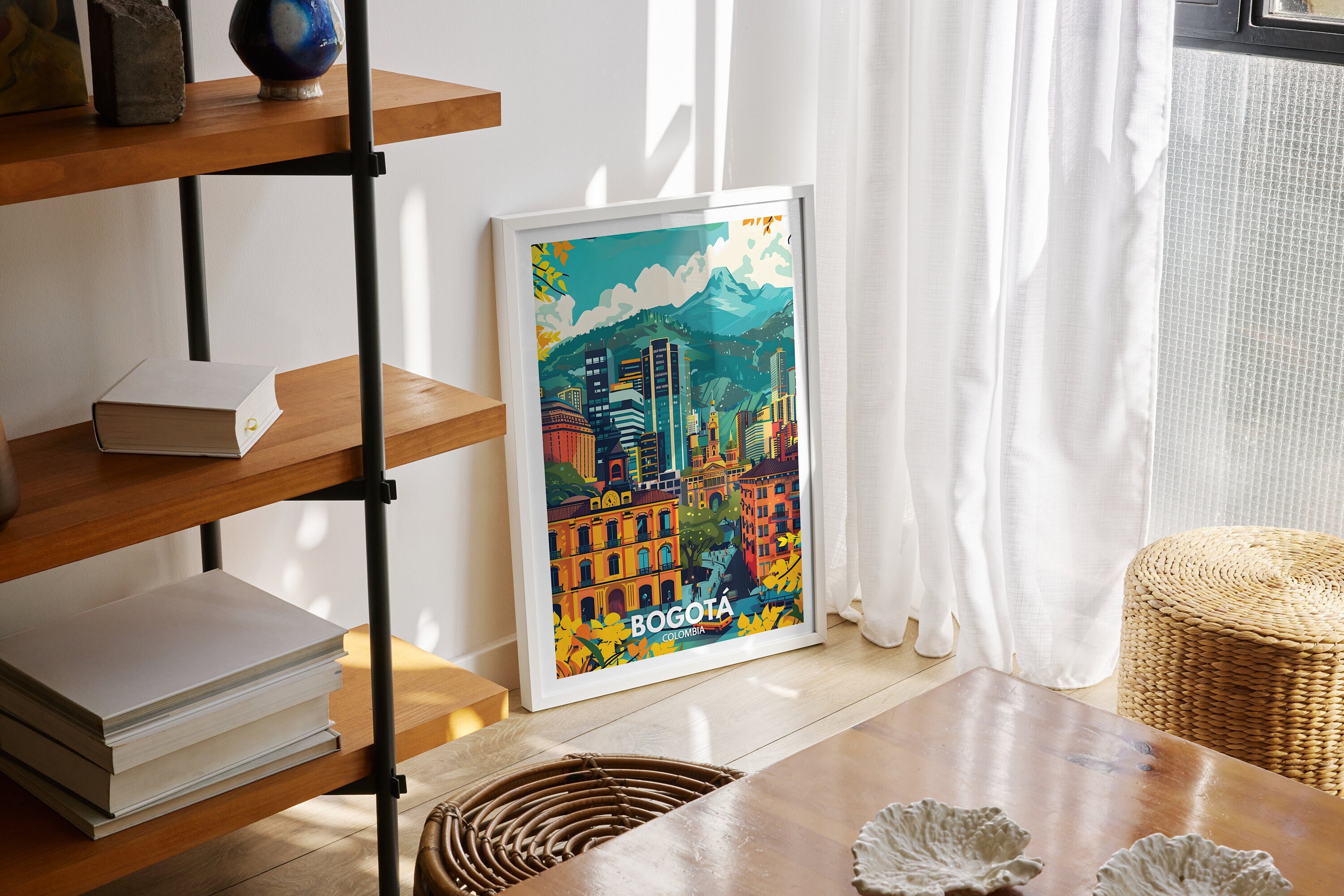 Bogota  print - Colombia, Bogota travel poster, Colombia travel poster, Colombia cityscape wall art, unique city decor