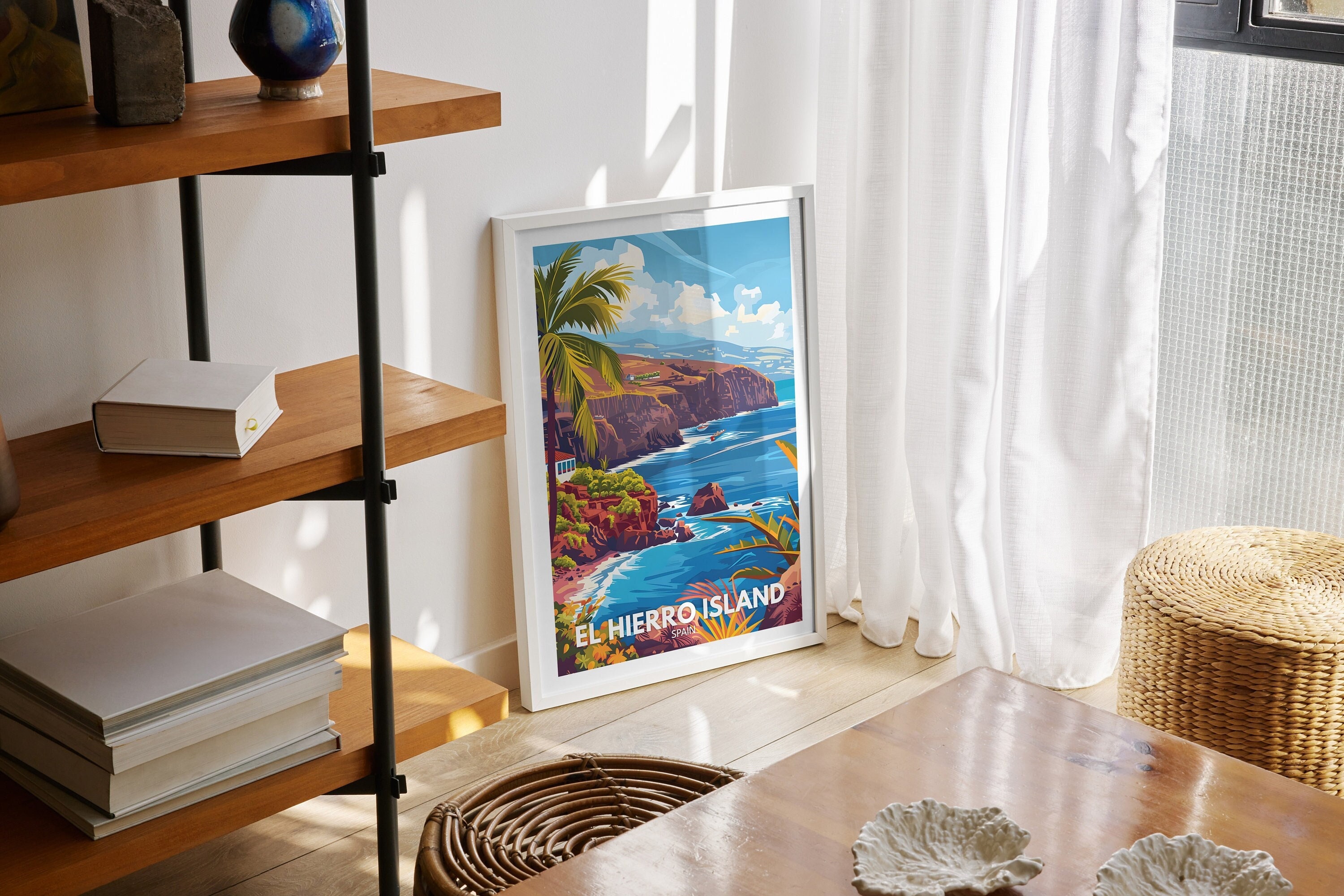 El Hierro Island print - Spain, El Hierro Island poster, Spain travel poster, Natural Island wall art, Seaside art decor, Holiday poster