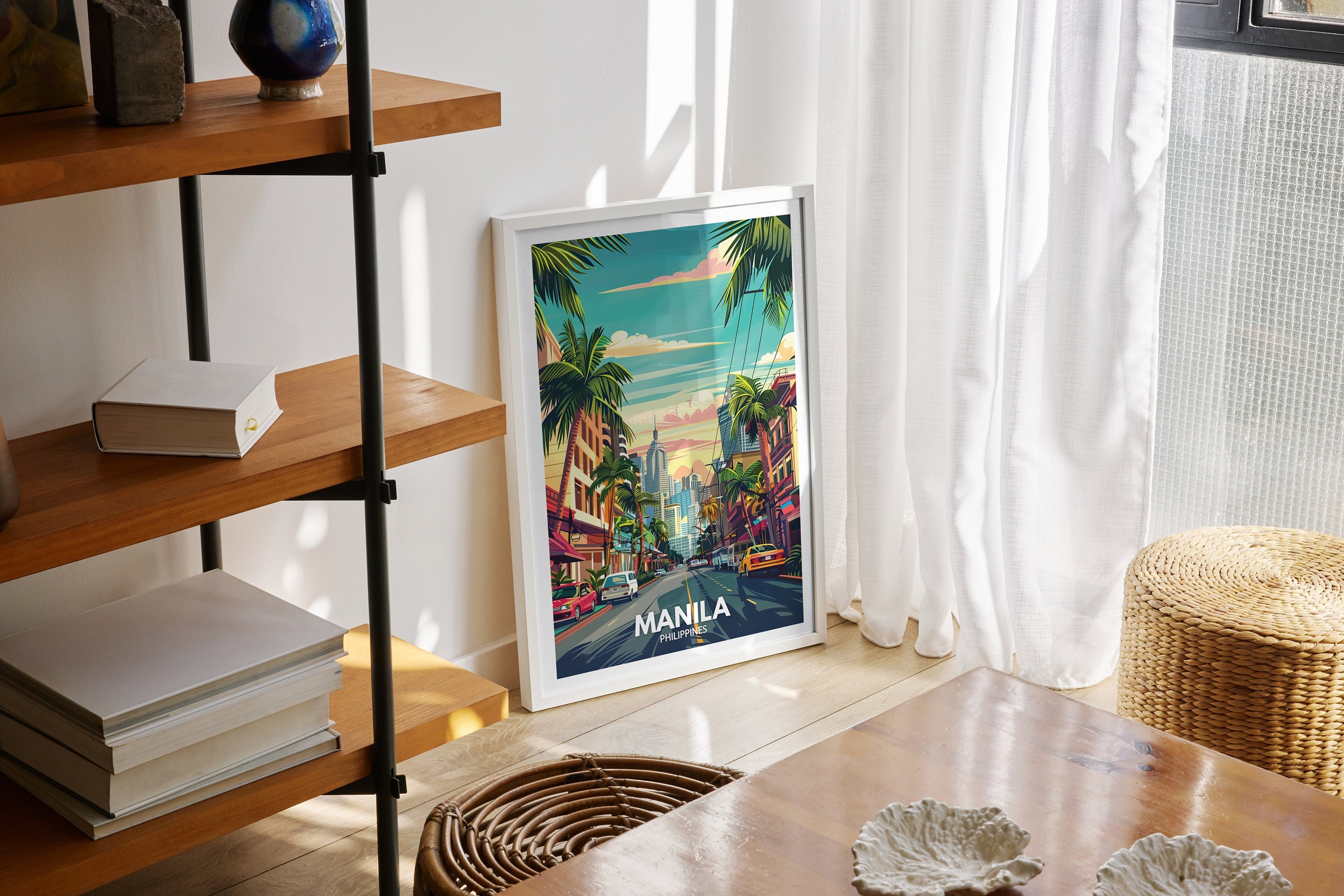 Manila  print - Philippines, Manila travel poster, Philippines travel poster, Philippines cityscape wall art, unique city decor