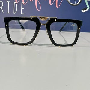 CAZAL Mod 648 Eyeglasses: Black & Gold Oversized Square Retro Unisex Frames