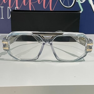 CAZAL Sunglasses Mod 675 Transparent Crystal Frame Clear Lens Glasses, Unisex Summer Eyewear, Mother Gift, Parents Day Gift, Gift For Dad