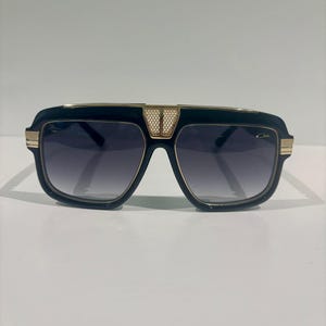 Vintage CAZAL 678 Sunglasses: Black & Gold Frame Black Lens  Retro Eyewear