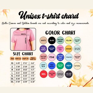 a women's t - shirt with a color chart