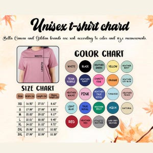 a women's t - shirt with a color chart
