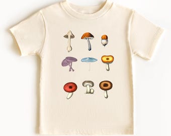 Funny Mushroom Shirt, Nature Lover Toddler Tee, Colorful Children's Outfit