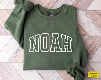 Anpassad namntröja, college-typsnitt för småbarn, universitets-rundkrage, personlig babypresent, unisex barntröja, födelsedags-julklapp